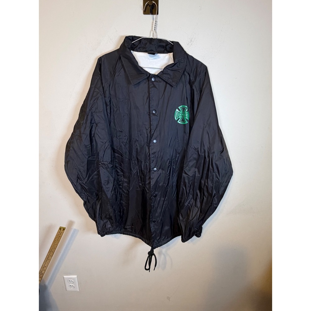 Independent Mens Coaches Jacket Green Eagle Graphic Black XL